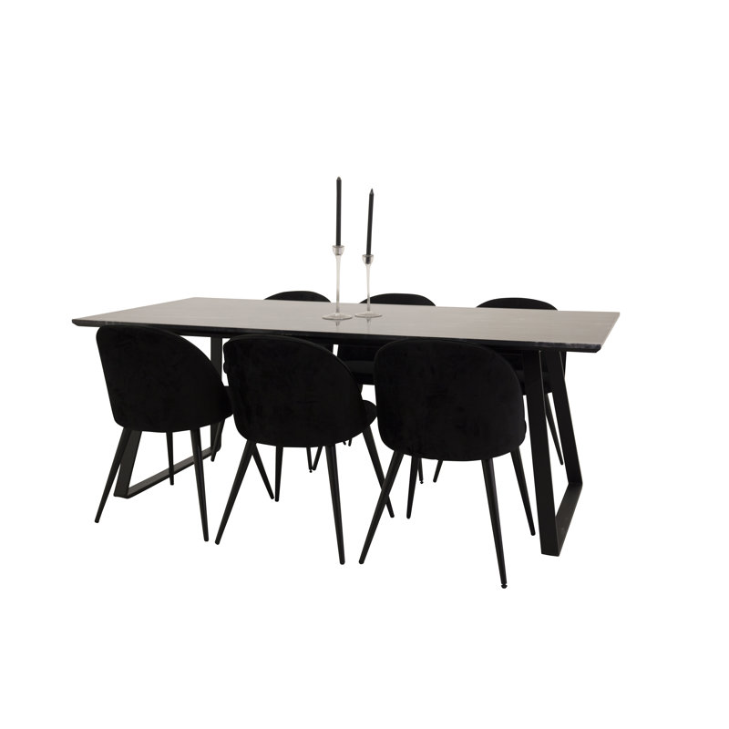 Mabel Dining Set, Black, Black, Black