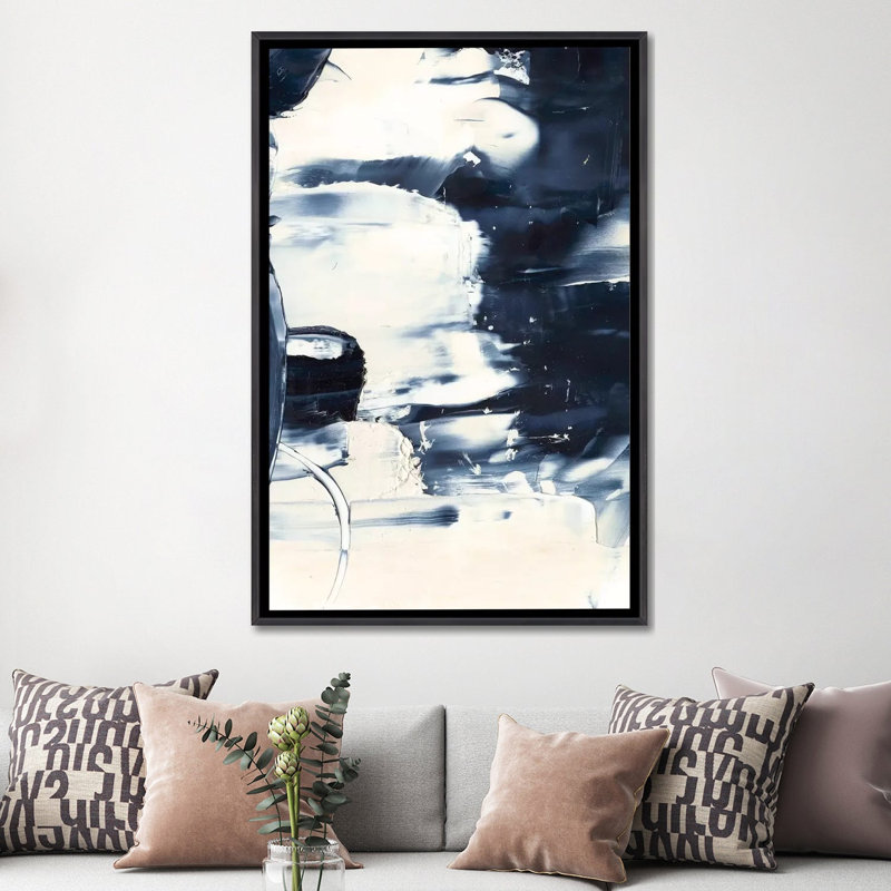 «Wave Rider II» par Ethan Harper - reproduction d'art, H 60 po x l 40po x P 1,5 po, Toile avec cadre noir patiné