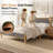 Mid-Century Upholstered Platform Bed-1303522898
