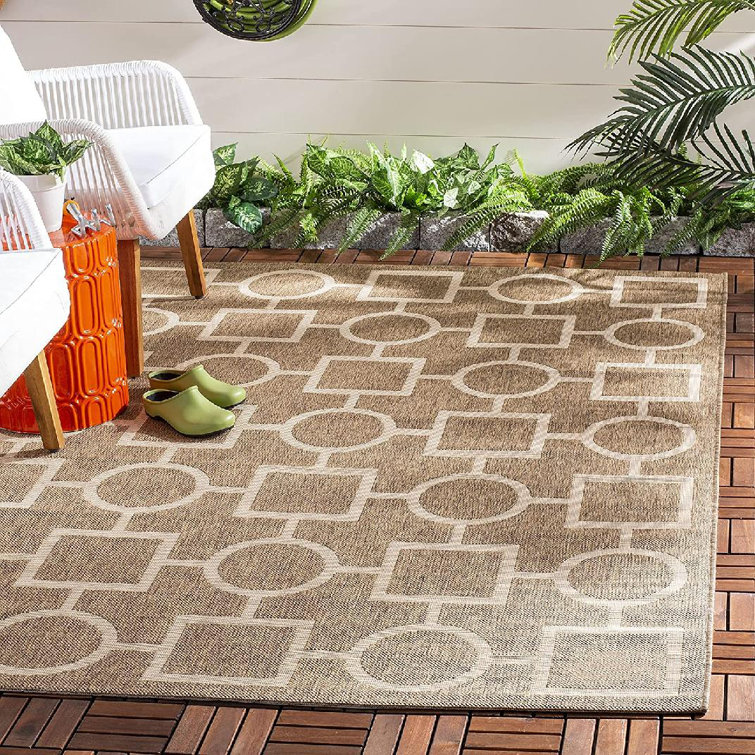 Arneshia Geometric Brown/Tan Area Rug