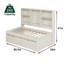 Lit simple avec rangement et tête de lit en bois, tablettes et 2 tiroirs