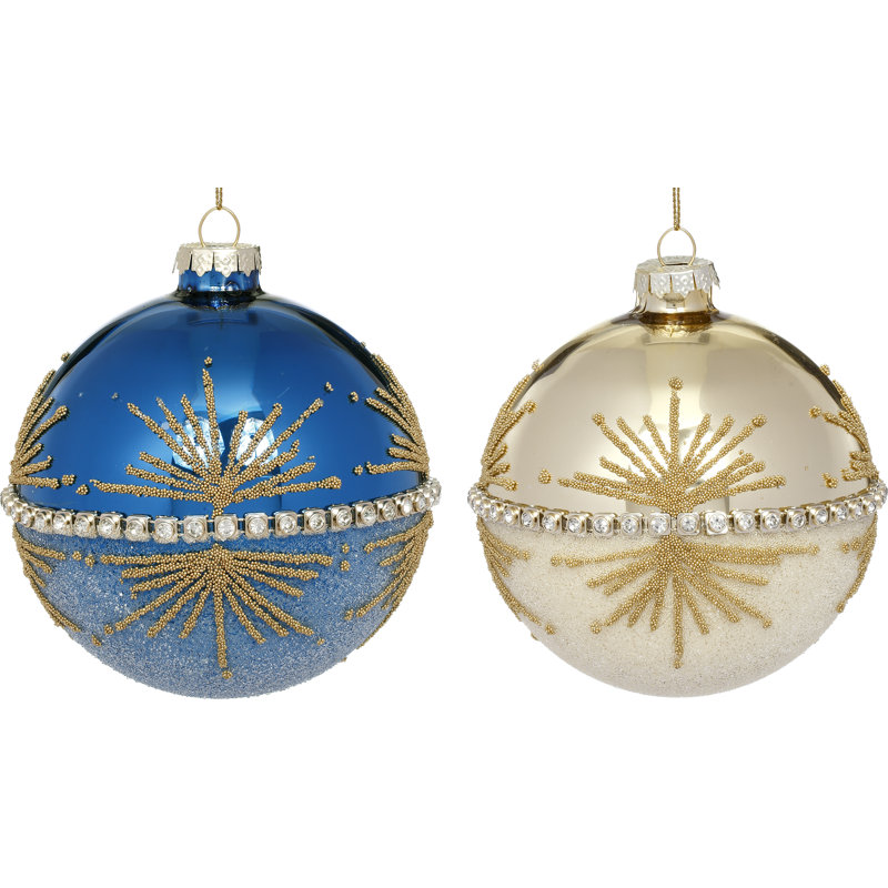 Starbright Ball Ornament - 4 Inches Set Of 6
