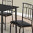 Dining Table Set, 5Pcs Set, Small, 40" Rectangular, Kitchen, Black Metal, Black Leather Look, Contemporary, Modern