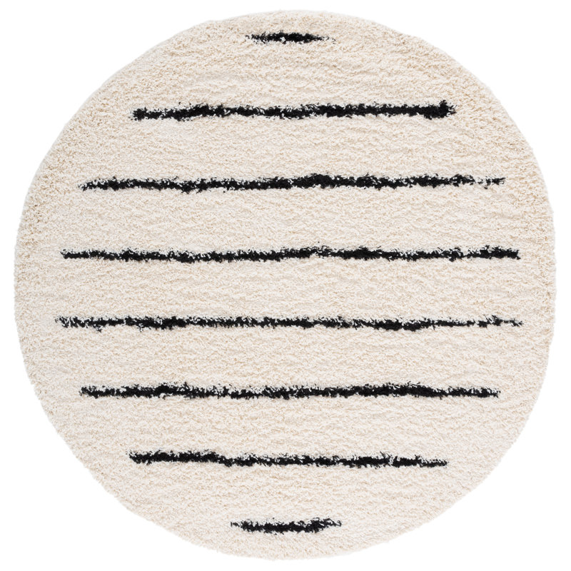 Glensperth Shag 600 Performance Striped Rug, Round 6'7"