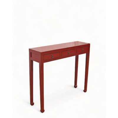 Petite console asiatique 3 tiroirs rouge