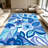 1PC Modern Abstract Blue Floral Leaf Pattern area rugs for Living Room, Soft and Comfortable, Suitable for all seasons, easy-to-maintain, machine washable Indoor floor mat-118937508