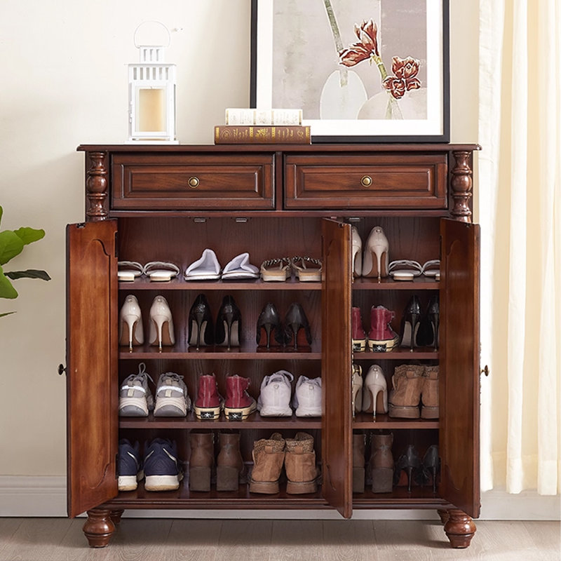 Cherry Solid + Manufactured Wood Shoe Storage Bench