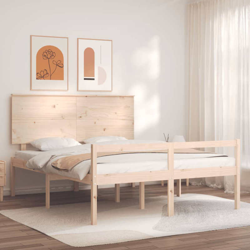 Bed Frame with Headboard, European Kingsize (160 x 200cm)