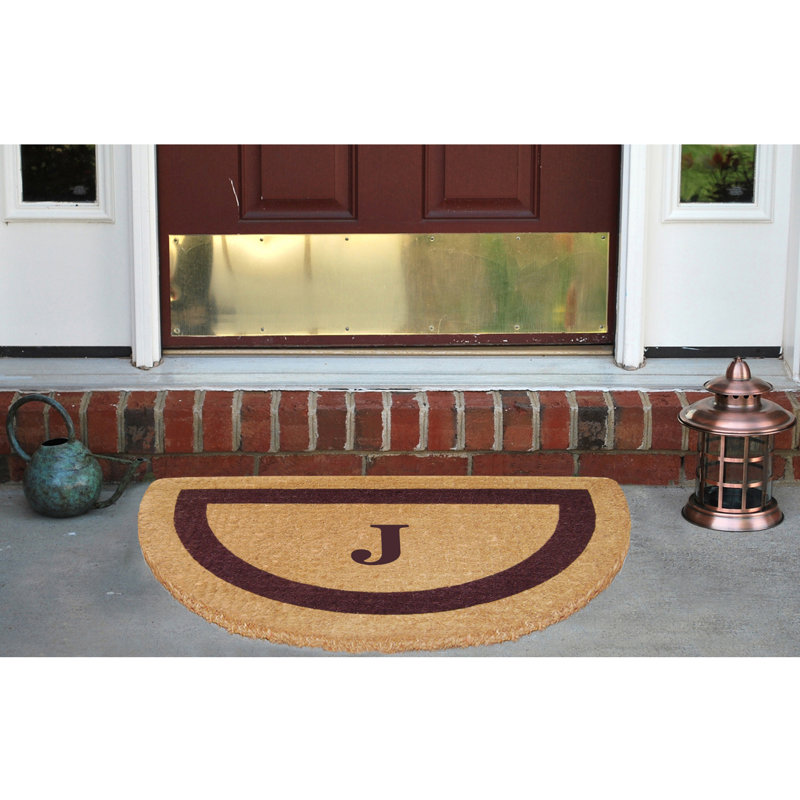 Non-Slip Outdoor Doormat, J, Brown