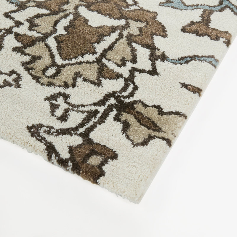 Lucania Rust/Blue/Cream Floral Transitional Area Rug, Rectangle 7'10" x 10'