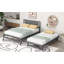 Lit plateforme double polyvalent avec lit gigogne escamotable librement réglable, gris