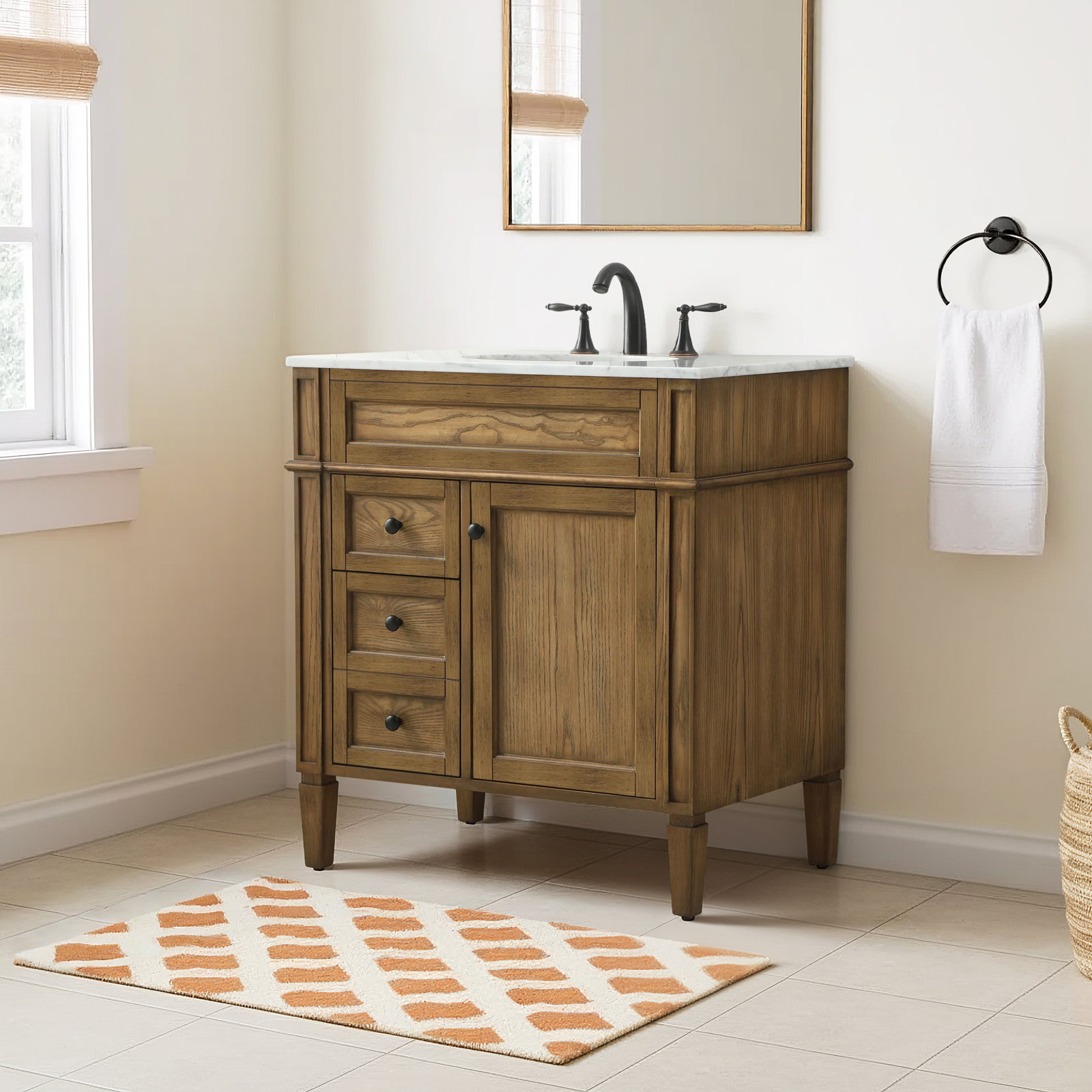 Rivers 32'' Single Bathroom Vanity, Dark Brown
