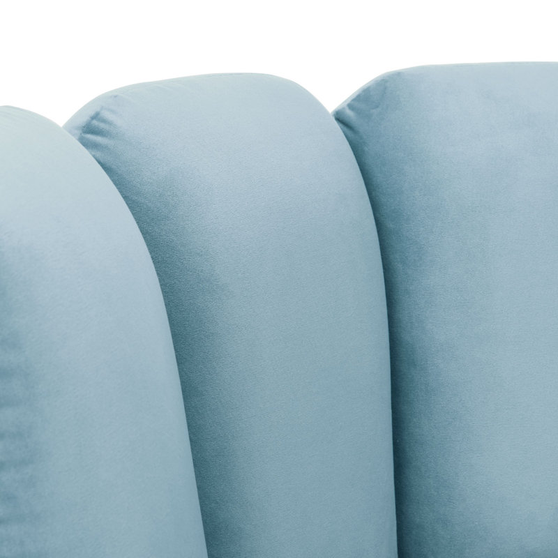Skye Velvet Barrel Chair, Light Blue