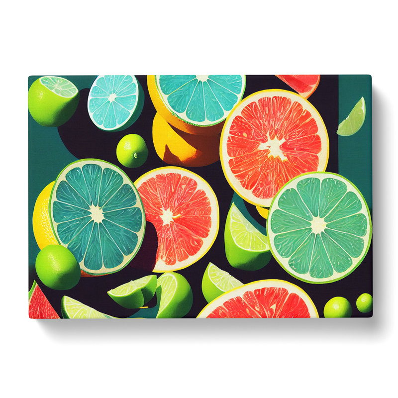 Citrus Fruit Pop Art - Wrapped Canvas, 35cm H x 50cm W x 3cm D