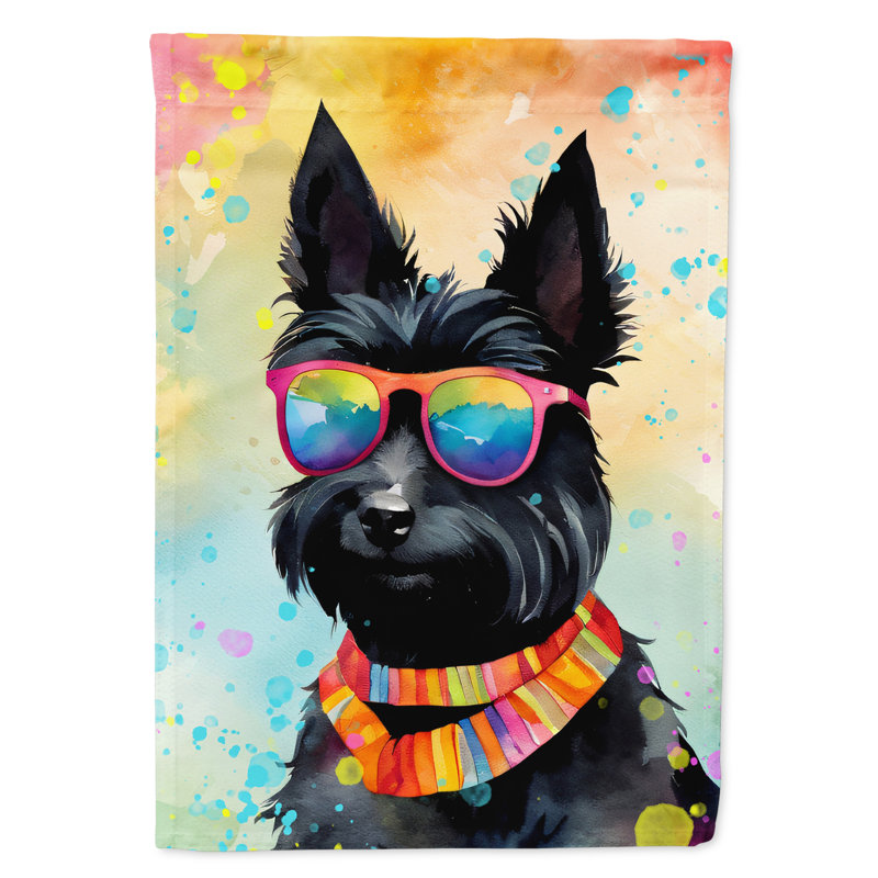 Drapeau de jardin Hippie Dawg, Jaune terrier écossais