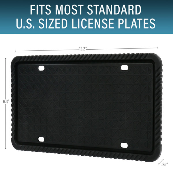 LotFancy Silicone Licence Plate Holder, 2Pcs Licence Plate Frames With  Mounting Accessories, Universal American Car Plate Cover, Black, Rust-Proof,  Weather-Proof And Rattle-Proof Wayfair Canada