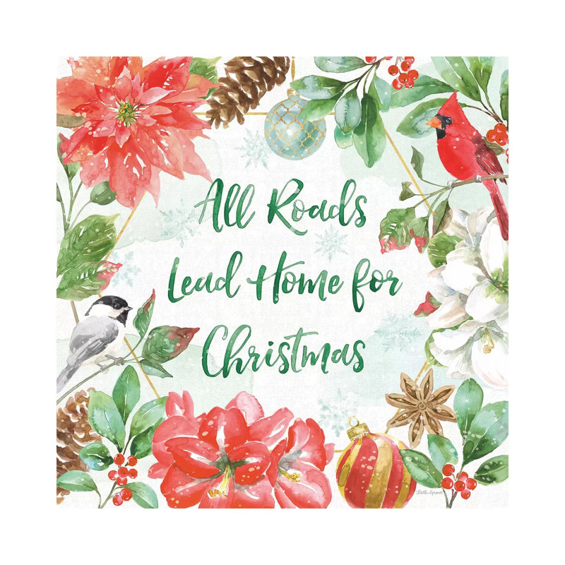 Holiday Flora II by Beth Grove - Wrapped Canvas Print, 93.98 cm H x 93.98 cm W x 3.175 cm D