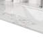 Dessus de meuble-lavabo en pierre de 43 po x 22 po Montary avec marbre blanc de Carrare avec lavabo rectangulaire encastré en céramique et trou de robinet simple avec dosseret.