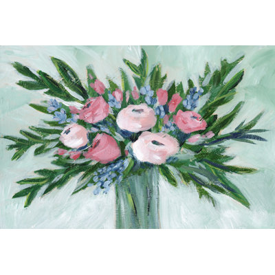 Pink Rosette Bouquet I - Print