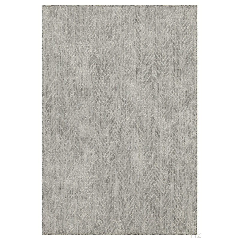 Sunshine GC_HAR2012 Silver 5 Ft. 3 In. X 7 Ft. 3 In. Indoor/Outdoor Area Rug, Rectangle 5'3" x 7'3"