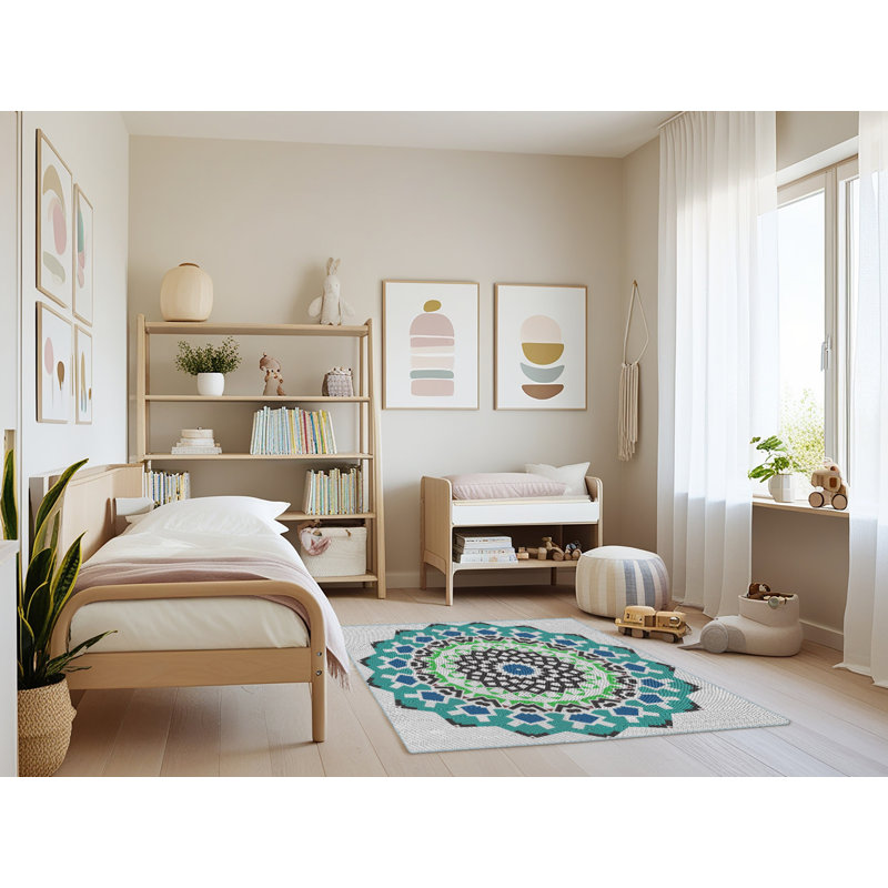 Geometric Indoor Rug, Rectangle 4' x 6'