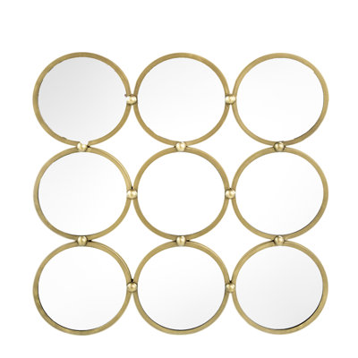 27.2" Fascinatingly Made Cool Living Room & Entryway Mirror - Bedroom Accent Iron, Champagne Sparkle Exquisite Decorative Bedroom, Decoration Minimalist Iron Elegance