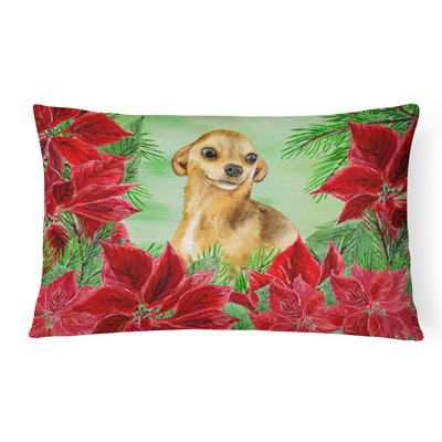  Coussin intérieur / extérieur Chihuahua Poinsettas