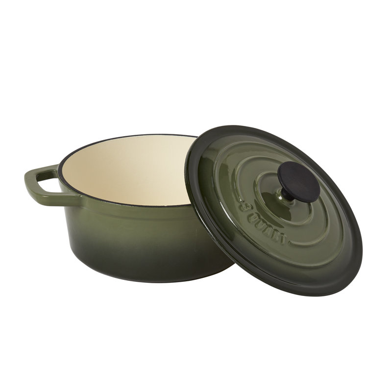 Smith & Clark - cocotte ronde en fonte émaillée, 3 pintes, Vert