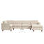 Canapé modulaire moderne, canapé convertible 6 places (velours côtelé) (beige)-1412802863