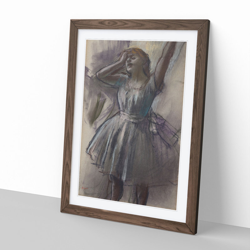 Study of a Ballet Ballerina Dancer Vol.5 by Edgar Degas - Picture Frame Painting on MDF, Walnut Framed