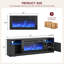 Meuble télé 70 po pour téléviseur de 80 po ou moins, console multimédia à 2 niveaux avec radiateur électrique de 36 po et rangement en verre-407946671