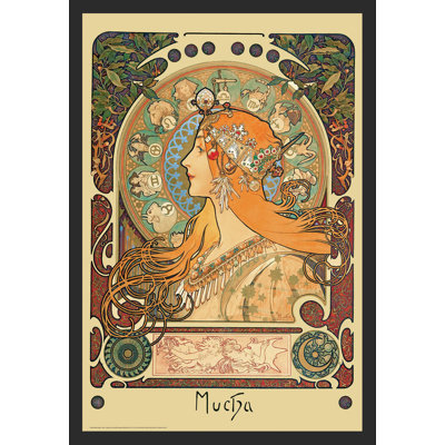 Mucha Zodiac, reproduction d'art encadrée