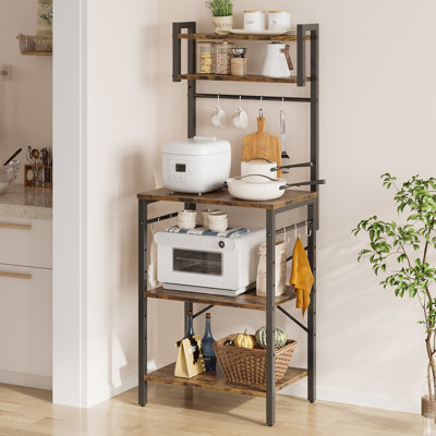 Holmgren 23.7'' Iron Standard Baker's Rack with Microwave Compatibility