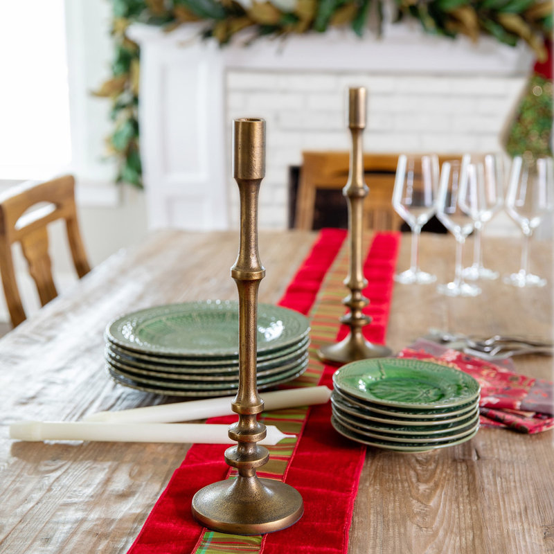 Southern Classic 100% Aluminum Tabletop Candlestick, 16" H x 4.5" W x 4.5" D