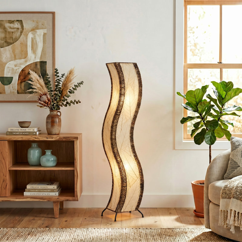 Lampe sur pied colonne Gertie, Naturel, 48"