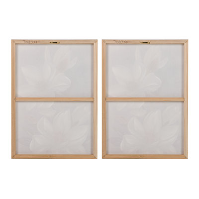 Flowers 40% Hand Painted Set 2 Canvas 50X3X70 Cm - 2 Piece Wrapped Canvas Print Set