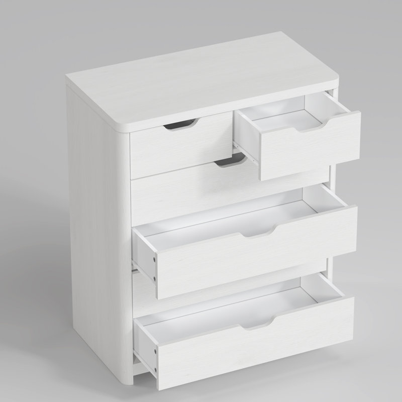Commode à 6 tiroirs l 28,7 po, commodes hautes de 34,6 po et commode à profil courbé