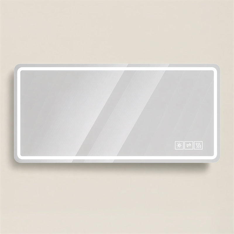 Frameless LED Bathroom Mirror with Anti-Fog, Wall Mounted Lighted Vanity Mirror