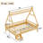 Full House Platform Bed With Stairs, Solid Wood Twin Bed Frame, Low Profile And Childlike Fun Design, Natural-151978092-151978094