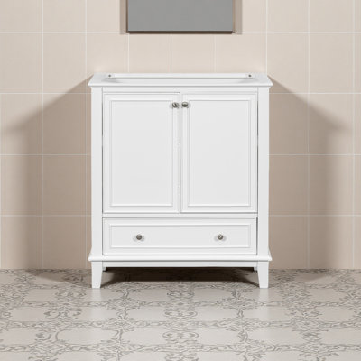 30" Bathroom Vanity Without Sink, Base Only, Multi-Functional Bathroom Cabinet With Doors And Drawer, Solid Frame And MDF Board