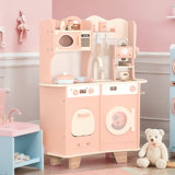 Play Kitchen For Kids, Wooden Toy Kitchen Set With Plenty Of Play Features