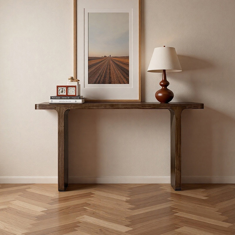 Console simple de style campagne américaine, Brun, H 29,5 po x l 63 po x P 11,8 po