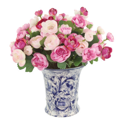 Ranunculus Arranged in a Ceramic Vase