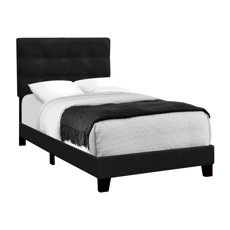 Élégant lit simple avec - Revêtement en velours noir pour chambre de jeunes