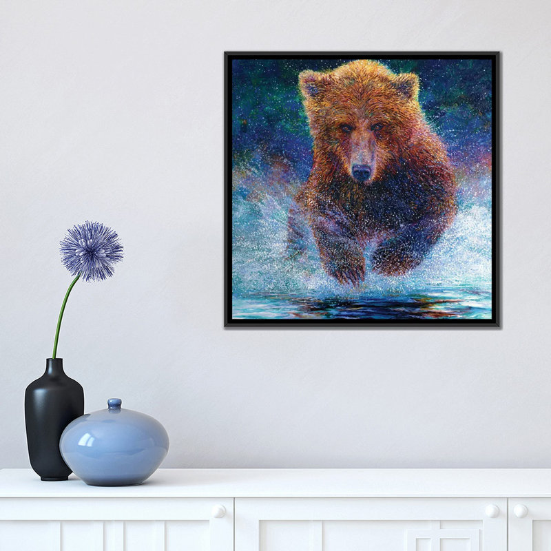 « arctos » par iris scott, reproduction d’impression sur toile tendue, H 18 po x l 18 po x P 1,5 po, Toile avec cadre noir