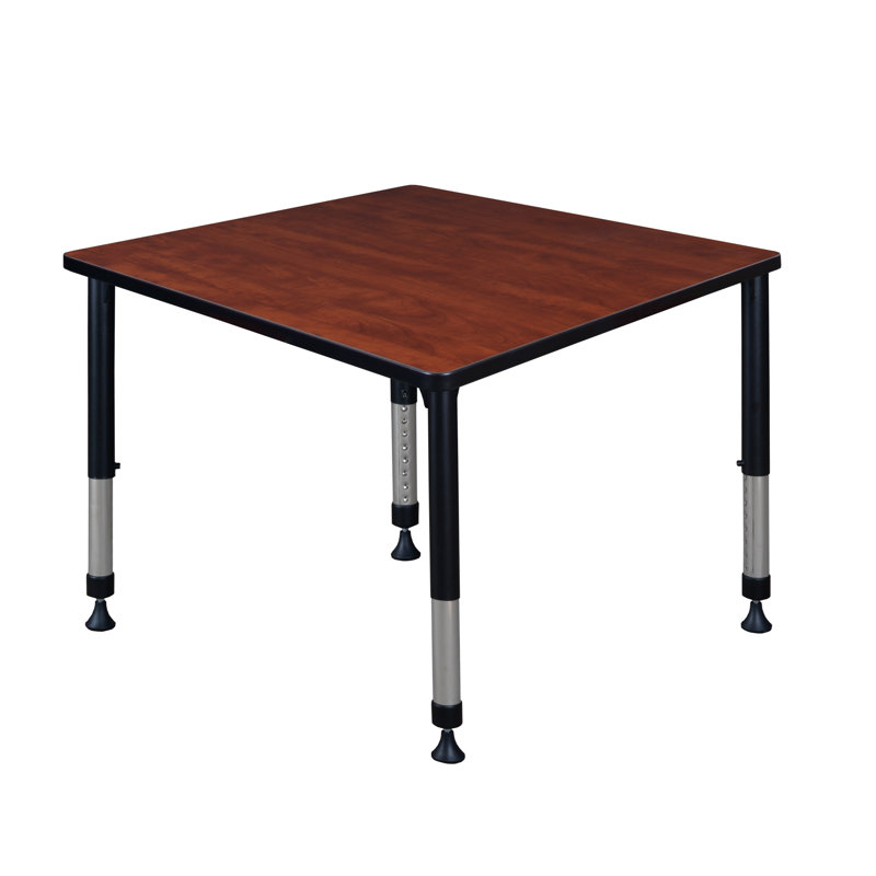 Kee Laminate Adjustable Square 4 Students Activity Table, Cherry