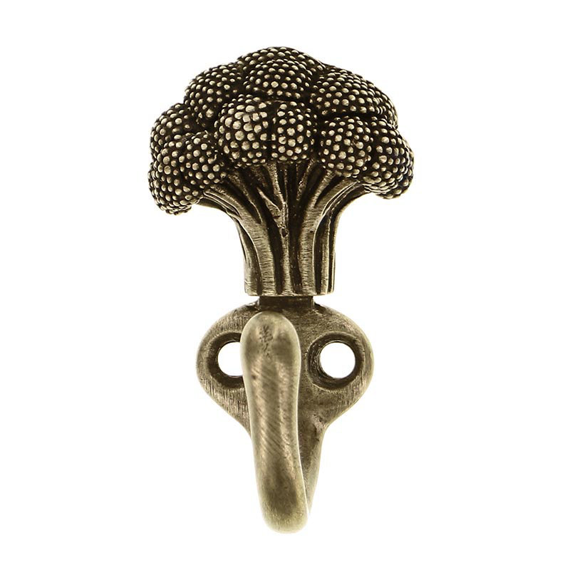 Fiori Wall Hook, Antique Brass