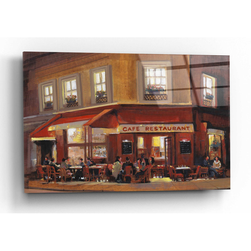«Bistro II» par Tim O'Toole, art mural en verre acrylique, H 12 po x l 16 po x P 0,13 po