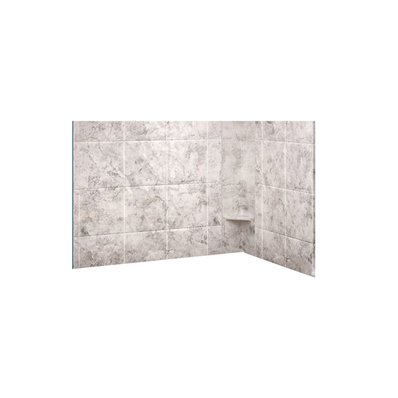 12x12 Tile Limestone Acrylic Alcove Shower Walls