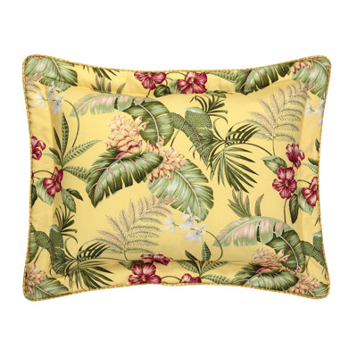 Ferngully Yellow Tropical Cotton Floral Sham